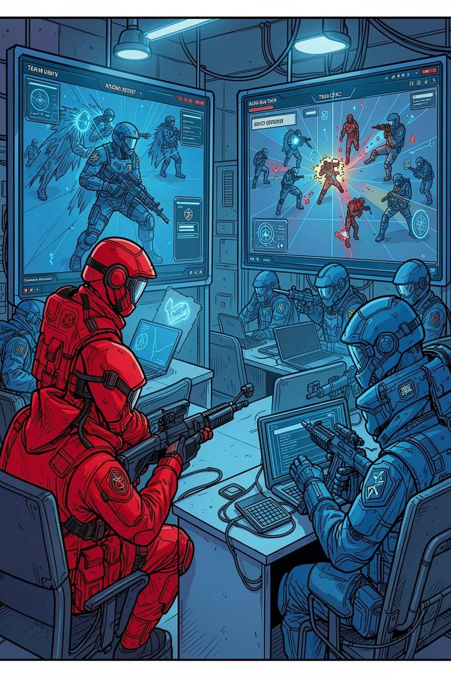 Red team versus blue team cyber exercise